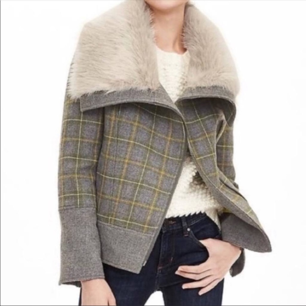 Banana Republic Plaid Motorcycle Jacket sz S
